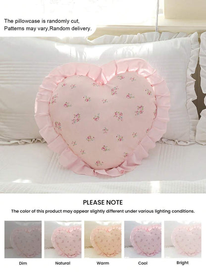 1pc Leopard Print Heart-Shaped Throw Pillow, Romantic French Ruffle Design, Decorative Cushion for Sofa, Bedroom or Living Room, OEKO-TEX Certified