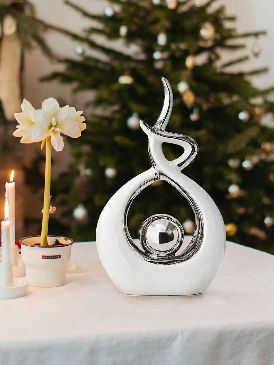 1pc Modern Abstract Resin Art Sculpture, Elegant Handmade Decorative Statue for Living Room, Bedroom or Office Desk, Minimalist Home Decor