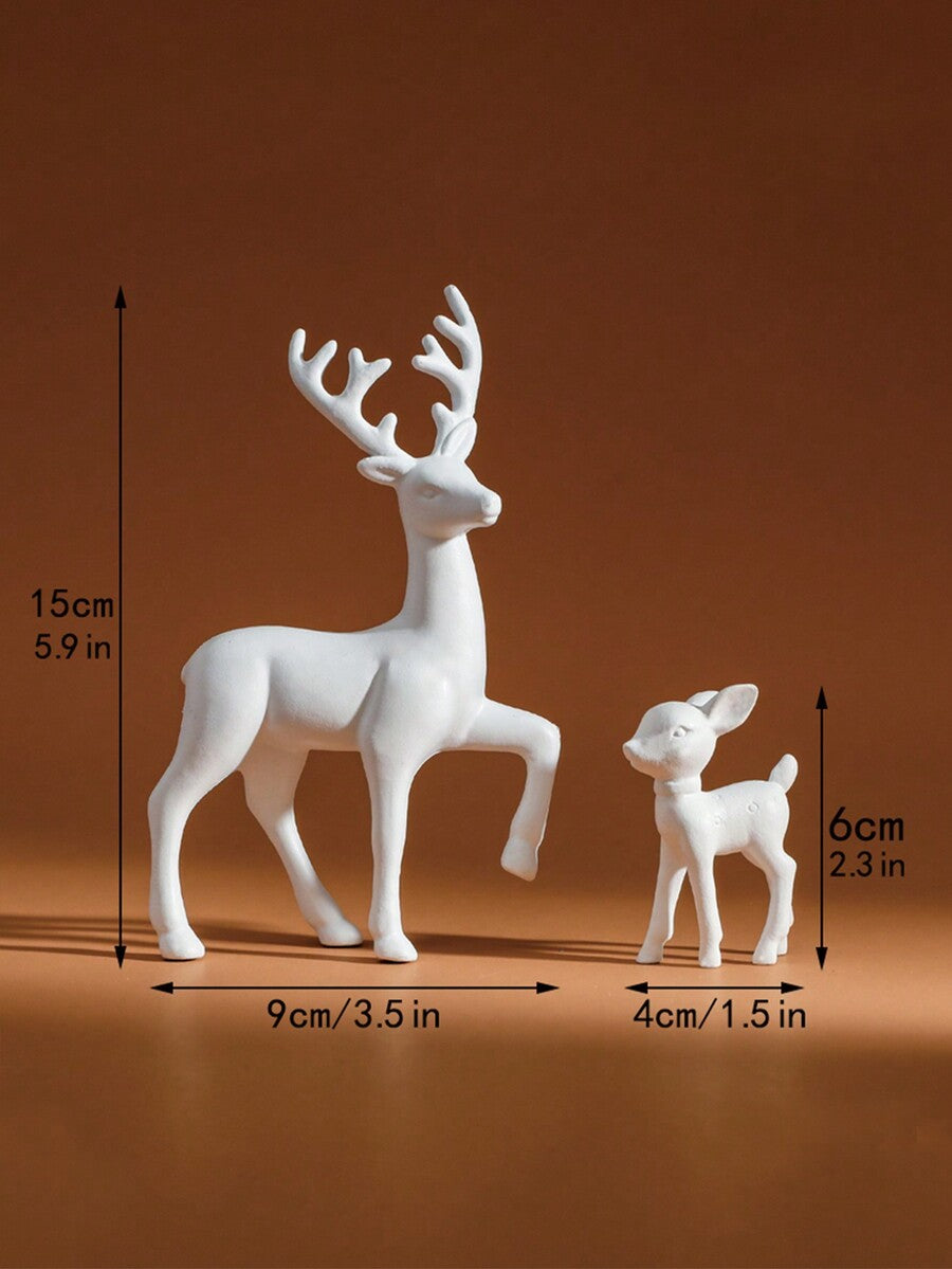 2pcs Gold Deer Sculptures, Mother and Baby Figurines for Room Decoration, Elegant Home Ornament Set, Perfect Birthday or Christmas Gift