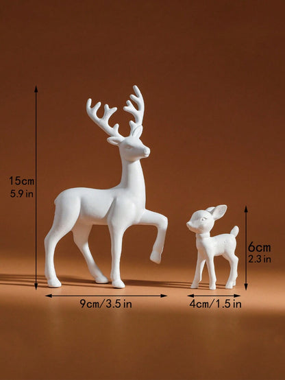 2pcs Gold Deer Sculptures, Mother and Baby Figurines for Room Decoration, Elegant Home Ornament Set, Perfect Birthday or Christmas Gift