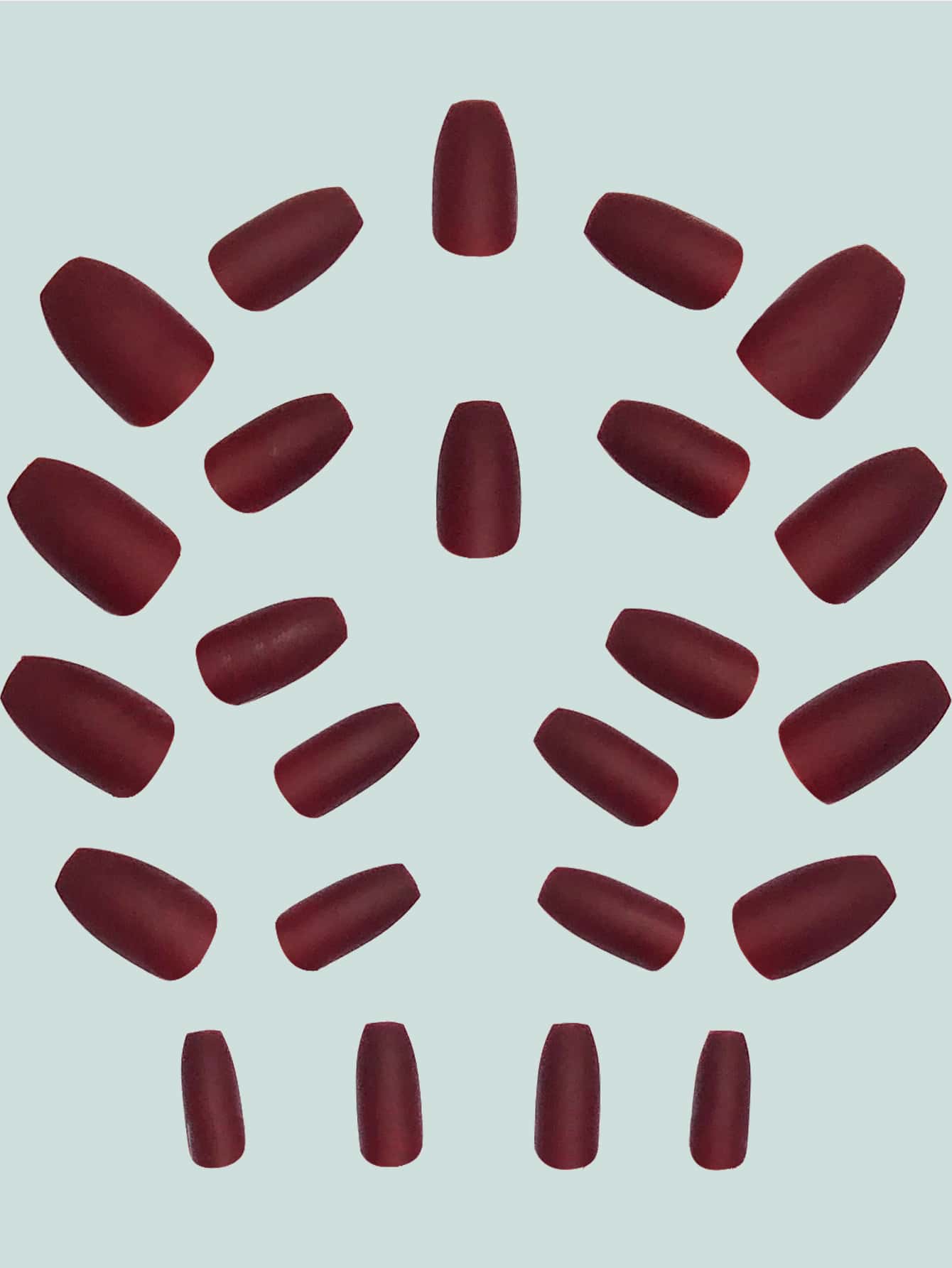 24pcs Medium Almond Matte Press On Nails, Solid Color White Black Pink Blue Multi Tone Set, Full Coverage Nails For Women And Girls