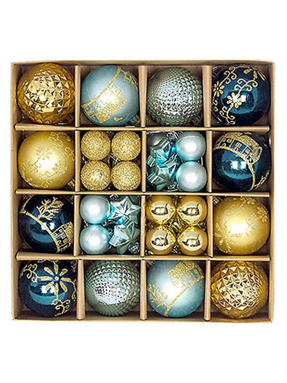 44pcs Sequined Christmas Tree Ball Ornaments, Glitter Decorative Holiday Tree Baubles, Perfect for Christmas Parties and Home Decoration