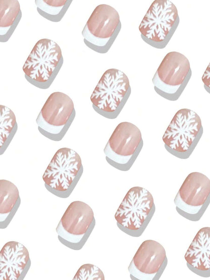 24pcs Short Press On Nails, Red And Green Candy Cane Christmas Design, False Nails For Women, Easy To Apply Holiday Nail Supplies