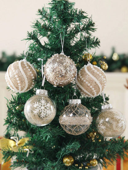 12pcs Clear Pink Christmas Ball Ornaments, 3.15-Inch Shatterproof Decorative Tree Baubles, Elegant Rustic Hanging Decorations for Holiday Parties