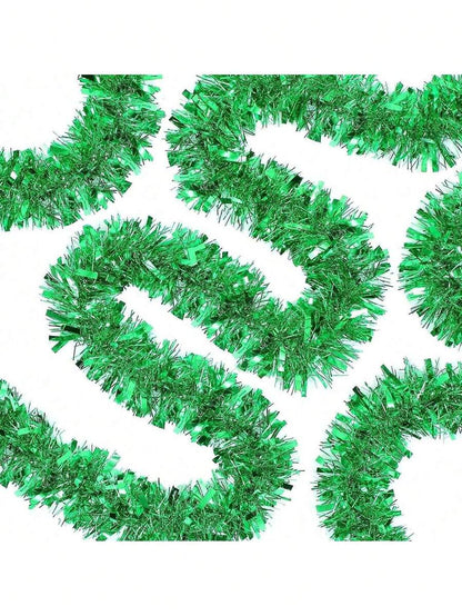 Metallic Tinsel Garland for Christmas, 1–2 Piece Shiny Glitter Streamer Decoration, Long Hanging Ornament for Trees, Parties, and Weddings