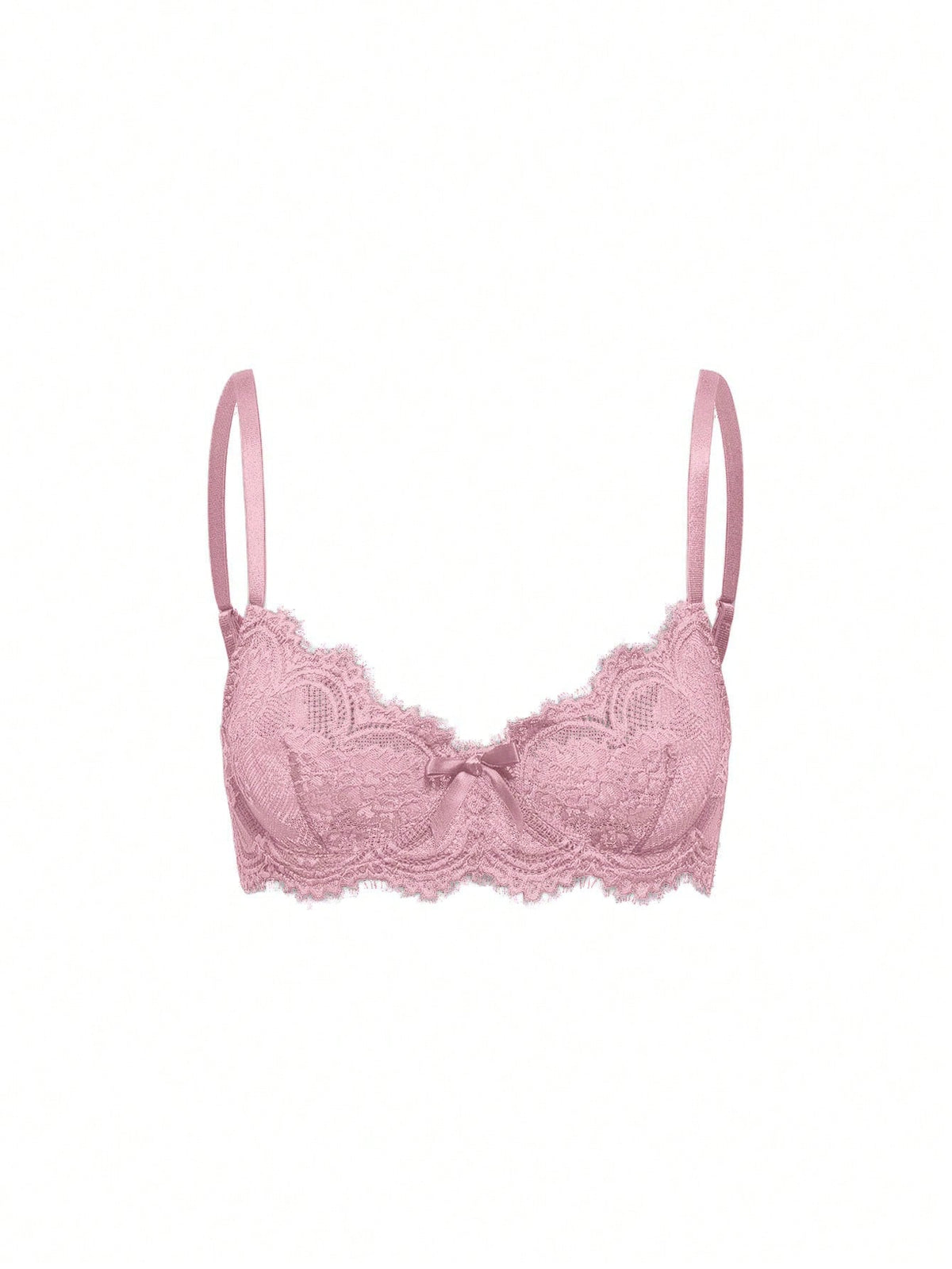 Black sheer floral lace plunge bra featuring underwire support, unlined triangle cups, adjustable straps, and a backless design for women.