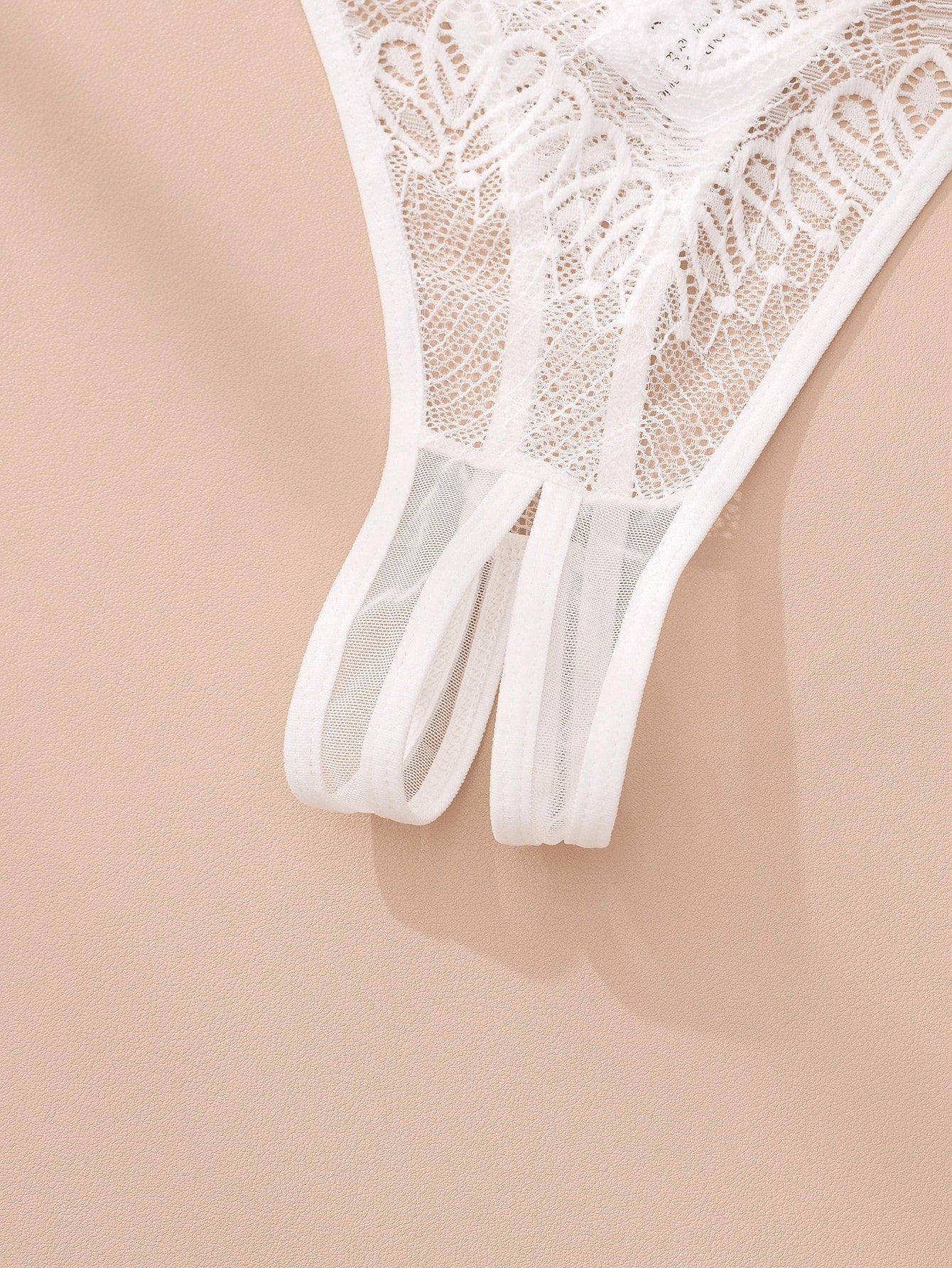Women's lace bra and panty set with underwire bra, adjustable straps, 3/4 cup design, and matching thong panty in a sheer 2-piece lingerie style.