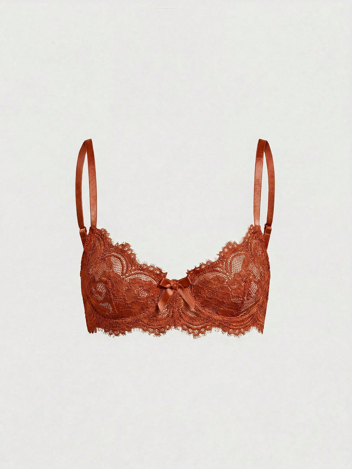 Black sheer floral lace plunge bra featuring underwire support, unlined triangle cups, adjustable straps, and a backless design for women.