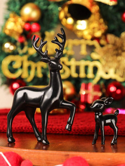 2pcs Gold Deer Sculptures, Mother and Baby Figurines for Room Decoration, Elegant Home Ornament Set, Perfect Birthday or Christmas Gift