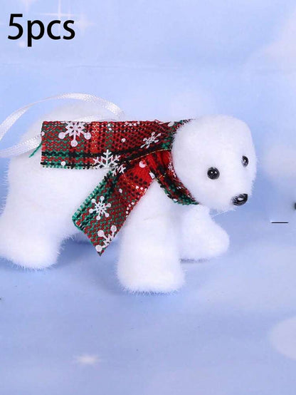 White Polar Bear Christmas Tree Ornament, Cute Hanging Pendant for Home or Office, Adorable Small Holiday Decoration for Kids and Family