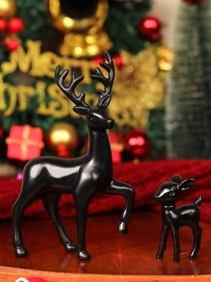 2pcs Gold Deer Sculptures, Mother and Baby Figurines for Room Decoration, Elegant Home Ornament Set, Perfect Birthday or Christmas Gift