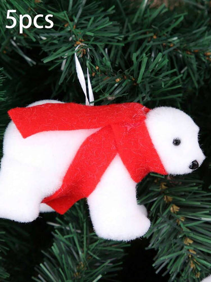 White Polar Bear Christmas Tree Ornament, Cute Hanging Pendant for Home or Office, Adorable Small Holiday Decoration for Kids and Family