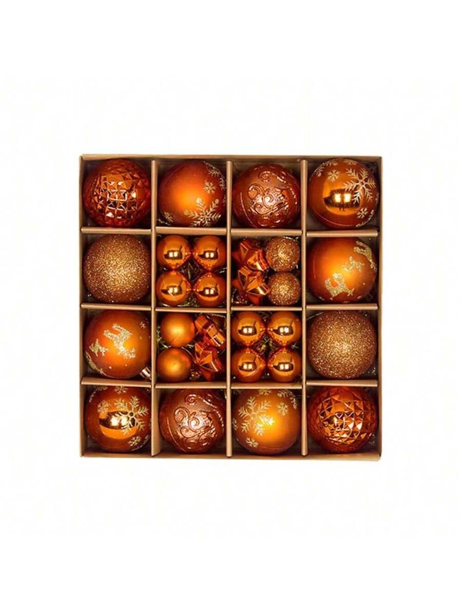 44pcs Sequined Christmas Tree Ball Ornaments, Glitter Decorative Holiday Tree Baubles, Perfect for Christmas Parties and Home Decoration