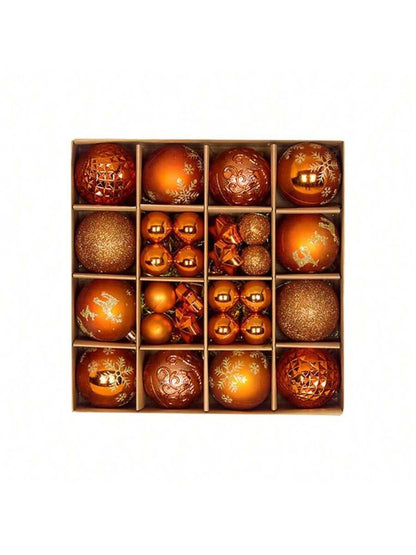 44pcs Sequined Christmas Tree Ball Ornaments, Glitter Decorative Holiday Tree Baubles, Perfect for Christmas Parties and Home Decoration