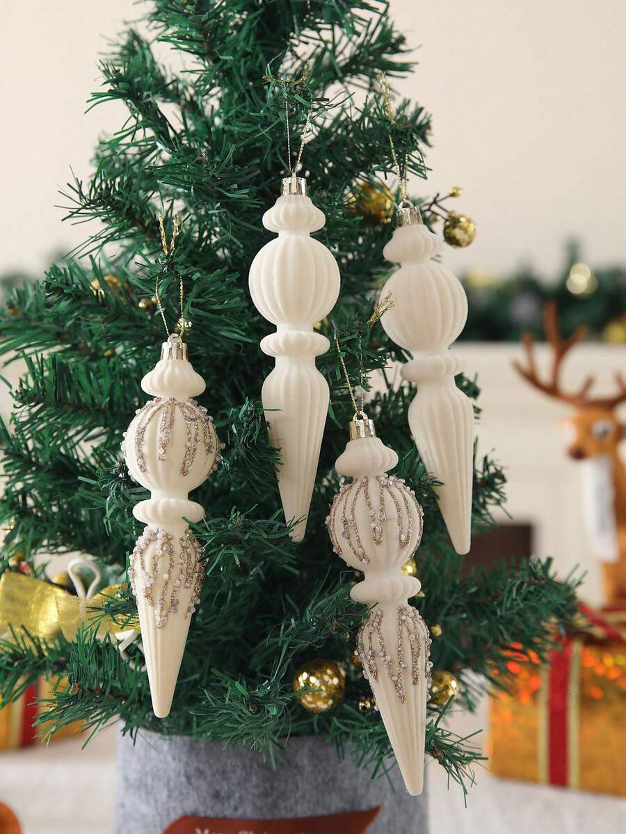 6/12pcs Velvet Christmas Ornament Set (7"), Textured Shatterproof Burgundy Tree Decorations, Elegant Holiday Home Decor