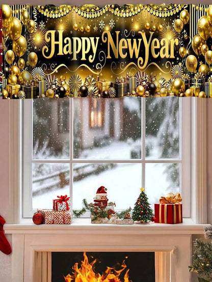 Santa Claus & Snowman Christmas Curtain Valance, 1–2 Piece Polyester Window Decor with Rod Pocket for Kitchen, Living Room or Bedroom