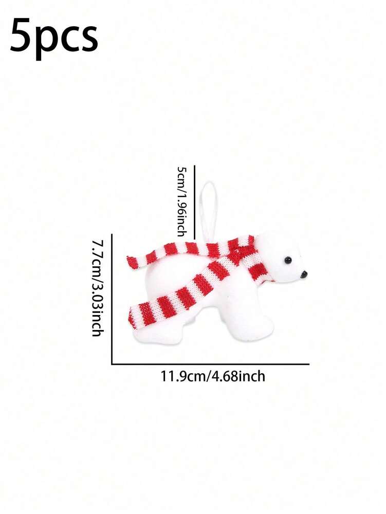 White Polar Bear Christmas Tree Ornament, Cute Hanging Pendant for Home or Office, Adorable Small Holiday Decoration for Kids and Family