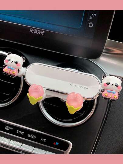 1pc Cartoon Car Phone Holder, Air Vent Mount Stand for iPhone & Android, Cute Car Accessory for Navigation & Hands-Free Use