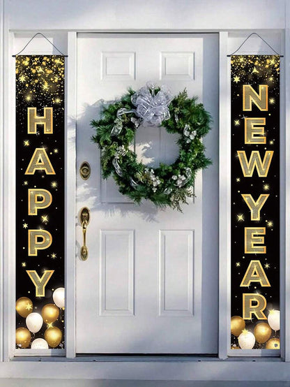 Thanksgiving Pumpkin Gnome Door Banner Set, 30x180cm Polyester Hanging Porch Sign, Autumn Harvest Decoration for Farmhouse Indoor & Outdoor Display