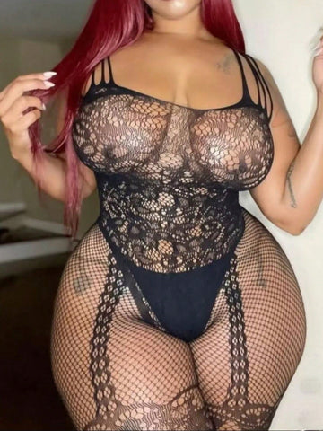 Open Cut Slim Fit One Piece Lingerie Jumpsuit