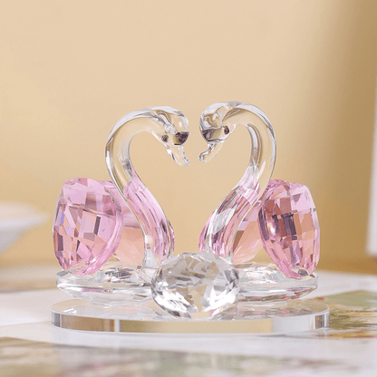 1pc Crystal Swan Figurine, Elegant Glass Ornament for Home or Office Decoration, Romantic Table Display Decor