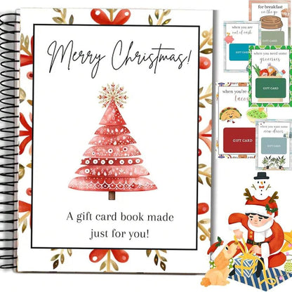 DIY Christmas Gift Card Book, Spiral-Bound Greeting Card Holder, Creative Holiday Card Organizer Book