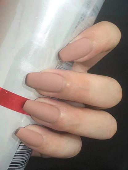 24pcs Medium Almond Matte Press On Nails, Solid Color White Black Pink Blue Multi Tone Set, Full Coverage Nails For Women And Girls