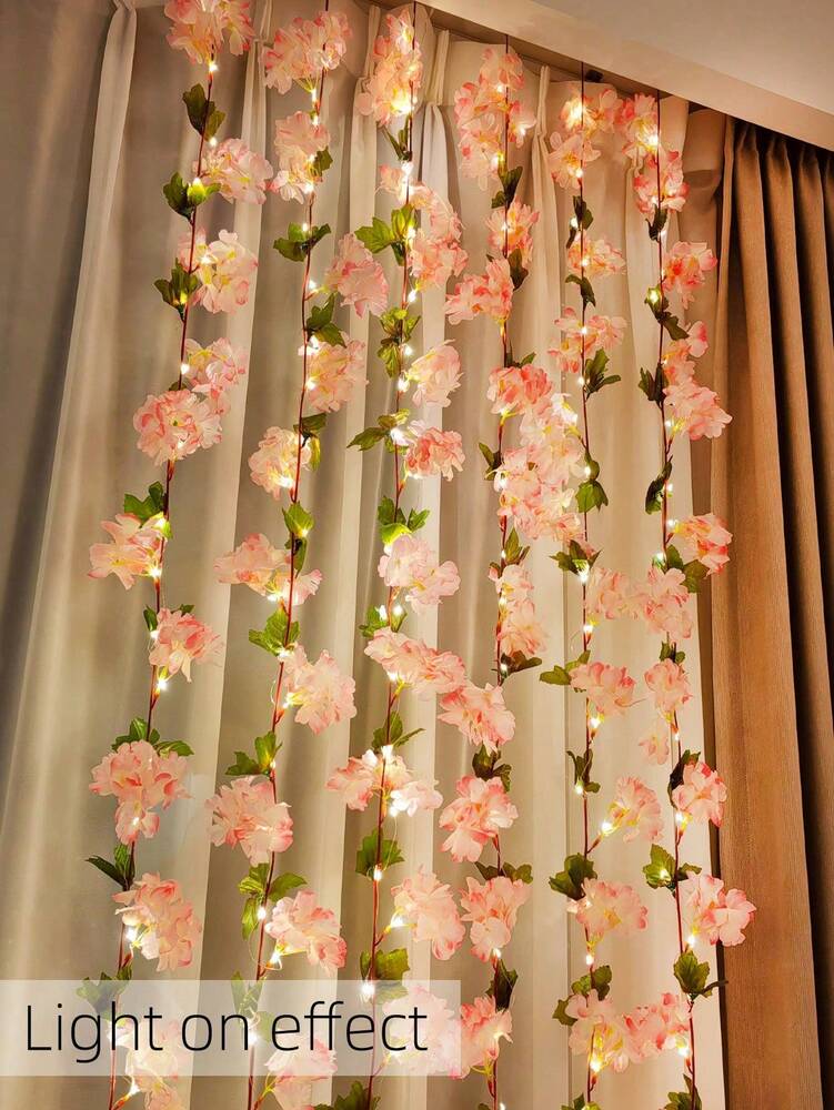 30LED Sakura Vine Light, Artificial Cherry Blossom String Light for Wall Hanging, Bedroom, Wedding or Party Decor, Romantic Home Decoration