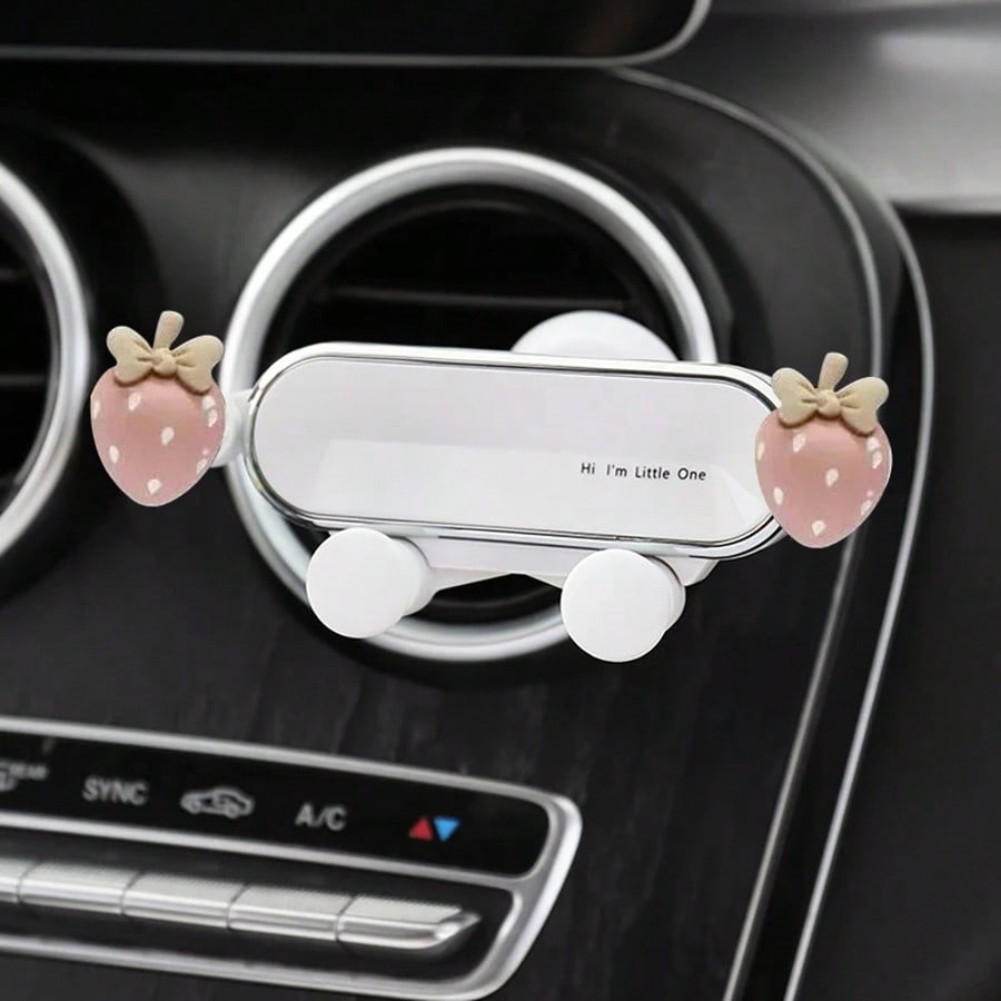 1pc Cartoon Car Phone Holder, Air Vent Mount Stand for iPhone & Android, Cute Car Accessory for Navigation & Hands-Free Use