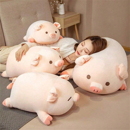 Cute Pink Pig Plush Doll, Soft Stuffed Animal Pillow for Room or Sofa Decoration