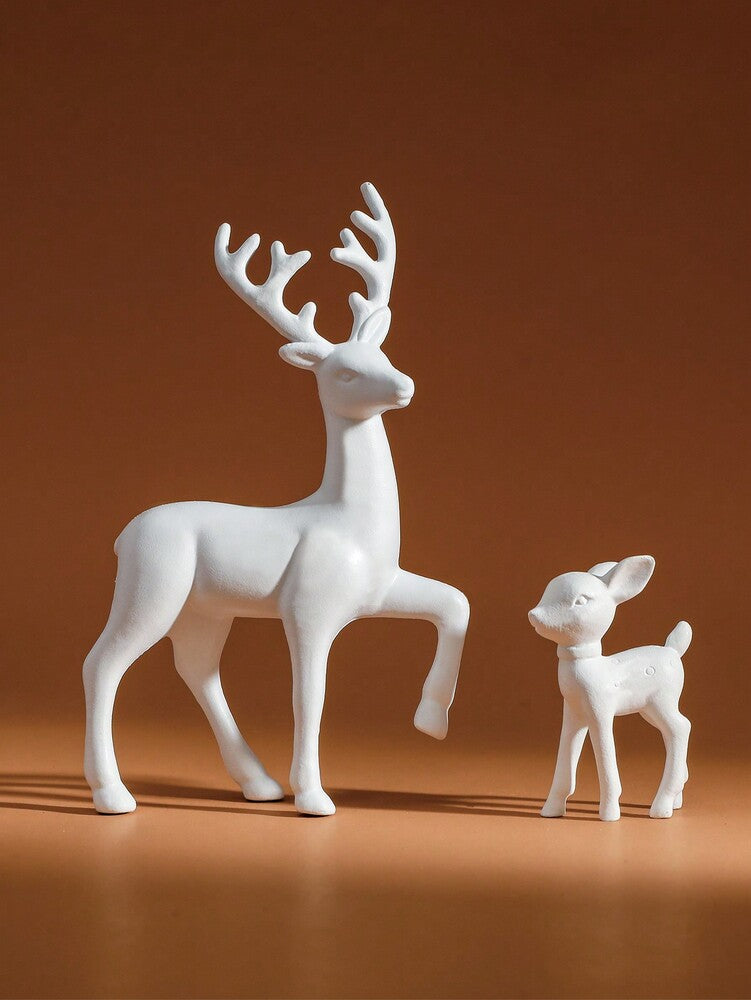 2pcs Gold Deer Sculptures, Mother and Baby Figurines for Room Decoration, Elegant Home Ornament Set, Perfect Birthday or Christmas Gift
