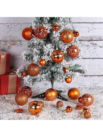 44pcs Sequined Christmas Tree Ball Ornaments, Glitter Decorative Holiday Tree Baubles, Perfect for Christmas Parties and Home Decoration