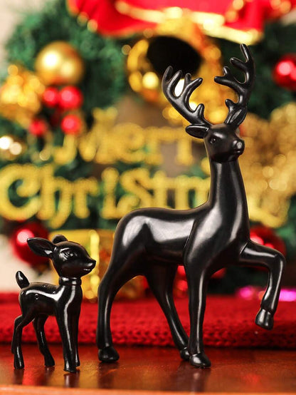 2pcs Gold Deer Sculptures, Mother and Baby Figurines for Room Decoration, Elegant Home Ornament Set, Perfect Birthday or Christmas Gift