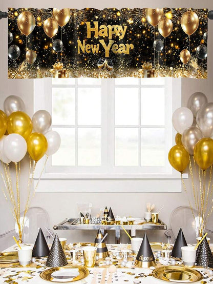 Santa Claus & Snowman Christmas Curtain Valance, 1–2 Piece Polyester Window Decor with Rod Pocket for Kitchen, Living Room or Bedroom