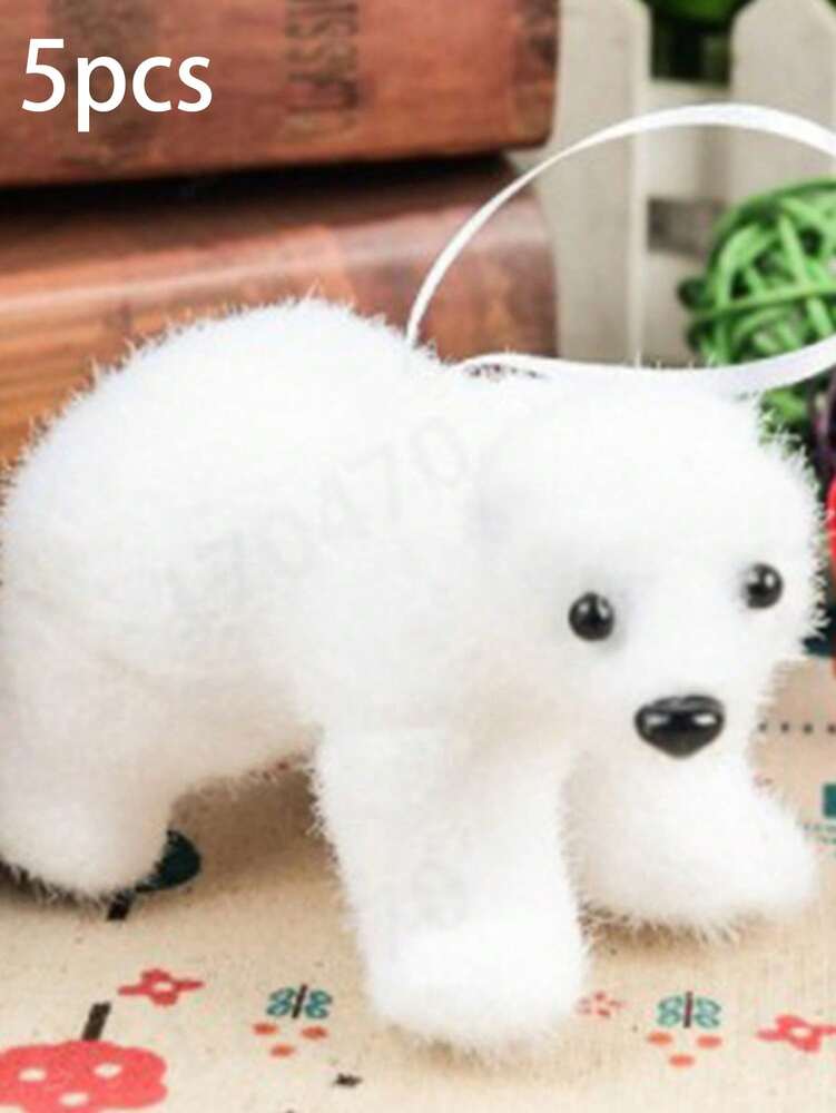 White Polar Bear Christmas Tree Ornament, Cute Hanging Pendant for Home or Office, Adorable Small Holiday Decoration for Kids and Family