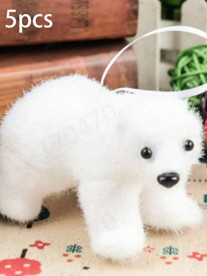 White Polar Bear Christmas Tree Ornament, Cute Hanging Pendant for Home or Office, Adorable Small Holiday Decoration for Kids and Family