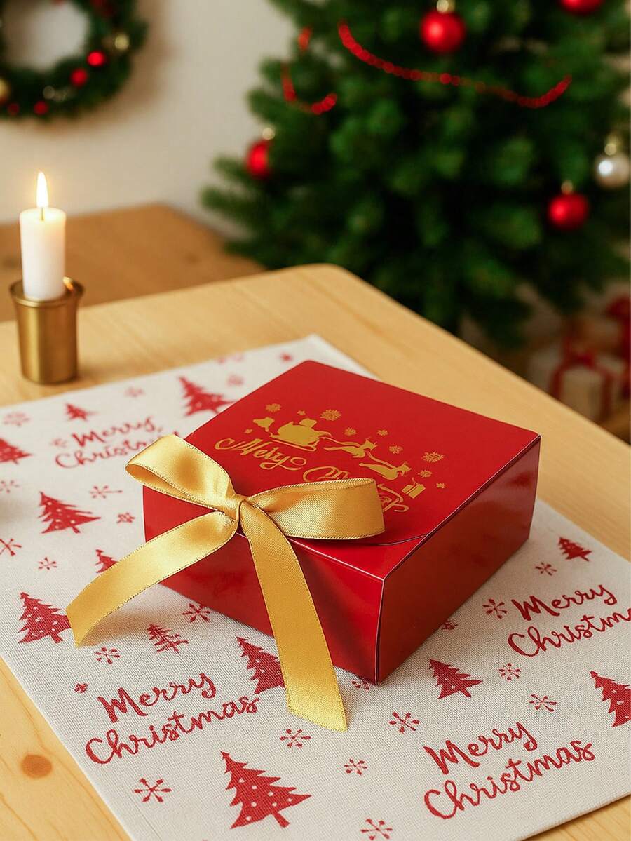 6pcs Christmas Gift Boxes with Ribbons, Santa Snowman & Reindeer Designs for Holiday Treats, Seasonal Packaging & Winter Home Decor
