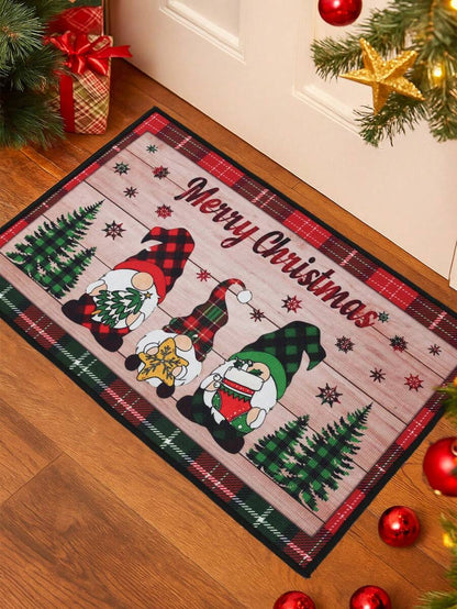 2pcs Merry Christmas Doormat Set, Gnome and Snowflake Design, Non-Slip Washable Floor Mats for Kitchen, Entryway, or Holiday Home Decoration 2026