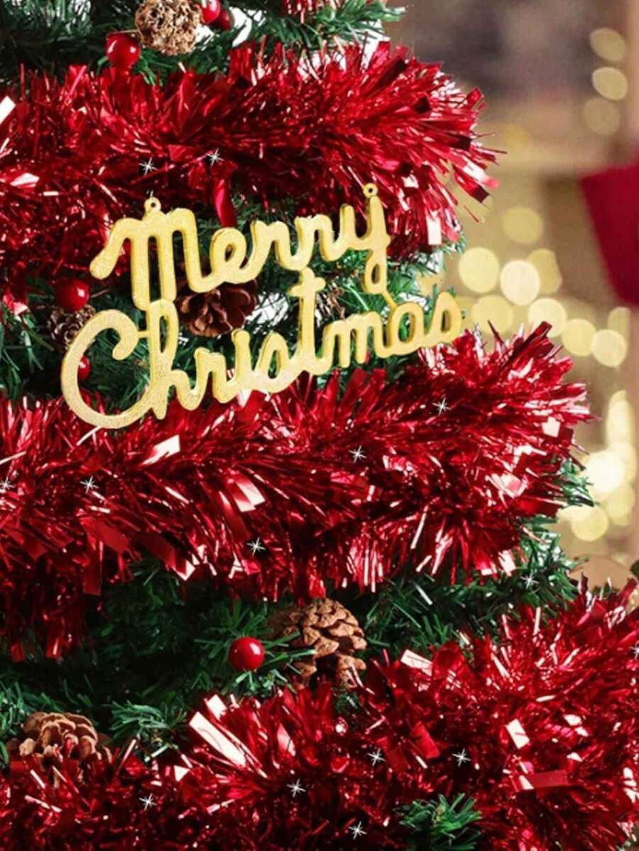 Metallic Tinsel Garland for Christmas, 1–2 Piece Shiny Glitter Streamer Decoration, Long Hanging Ornament for Trees, Parties, and Weddings