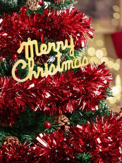 Metallic Tinsel Garland for Christmas, 1–2 Piece Shiny Glitter Streamer Decoration, Long Hanging Ornament for Trees, Parties, and Weddings