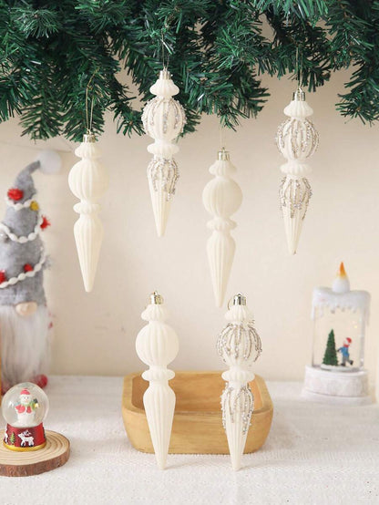 6/12pcs Velvet Christmas Ornament Set (7"), Textured Shatterproof Burgundy Tree Decorations, Elegant Holiday Home Decor