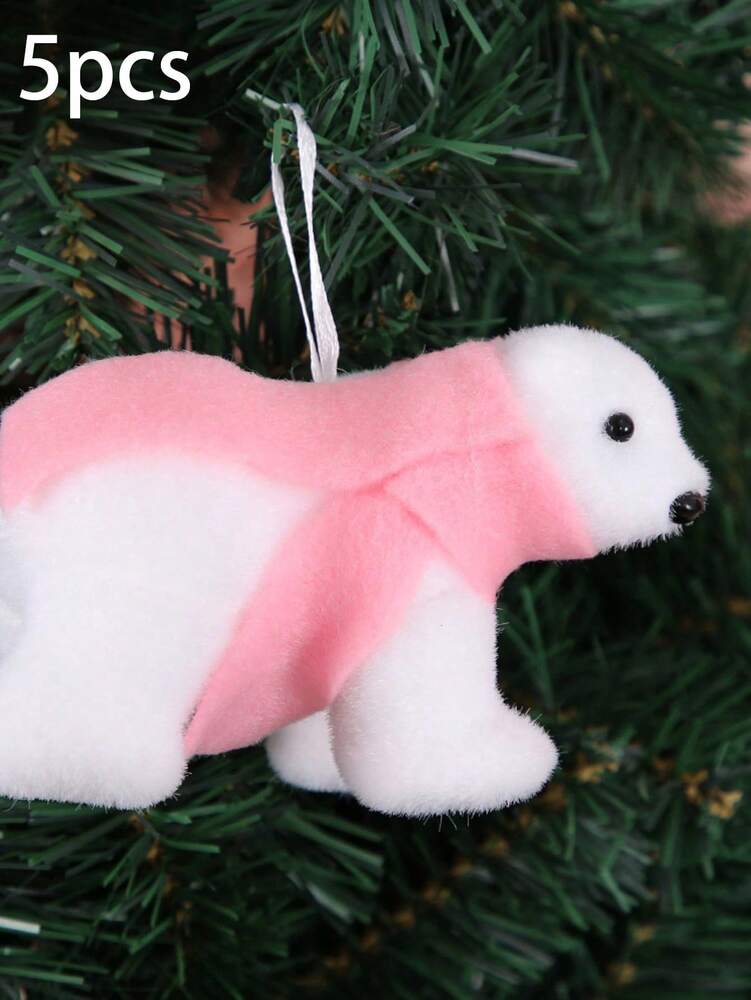 White Polar Bear Christmas Tree Ornament, Cute Hanging Pendant for Home or Office, Adorable Small Holiday Decoration for Kids and Family