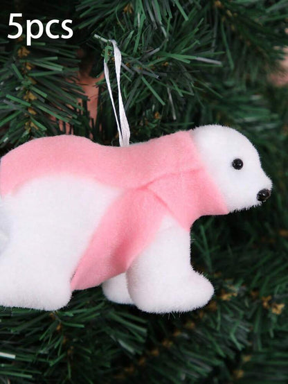 White Polar Bear Christmas Tree Ornament, Cute Hanging Pendant for Home or Office, Adorable Small Holiday Decoration for Kids and Family