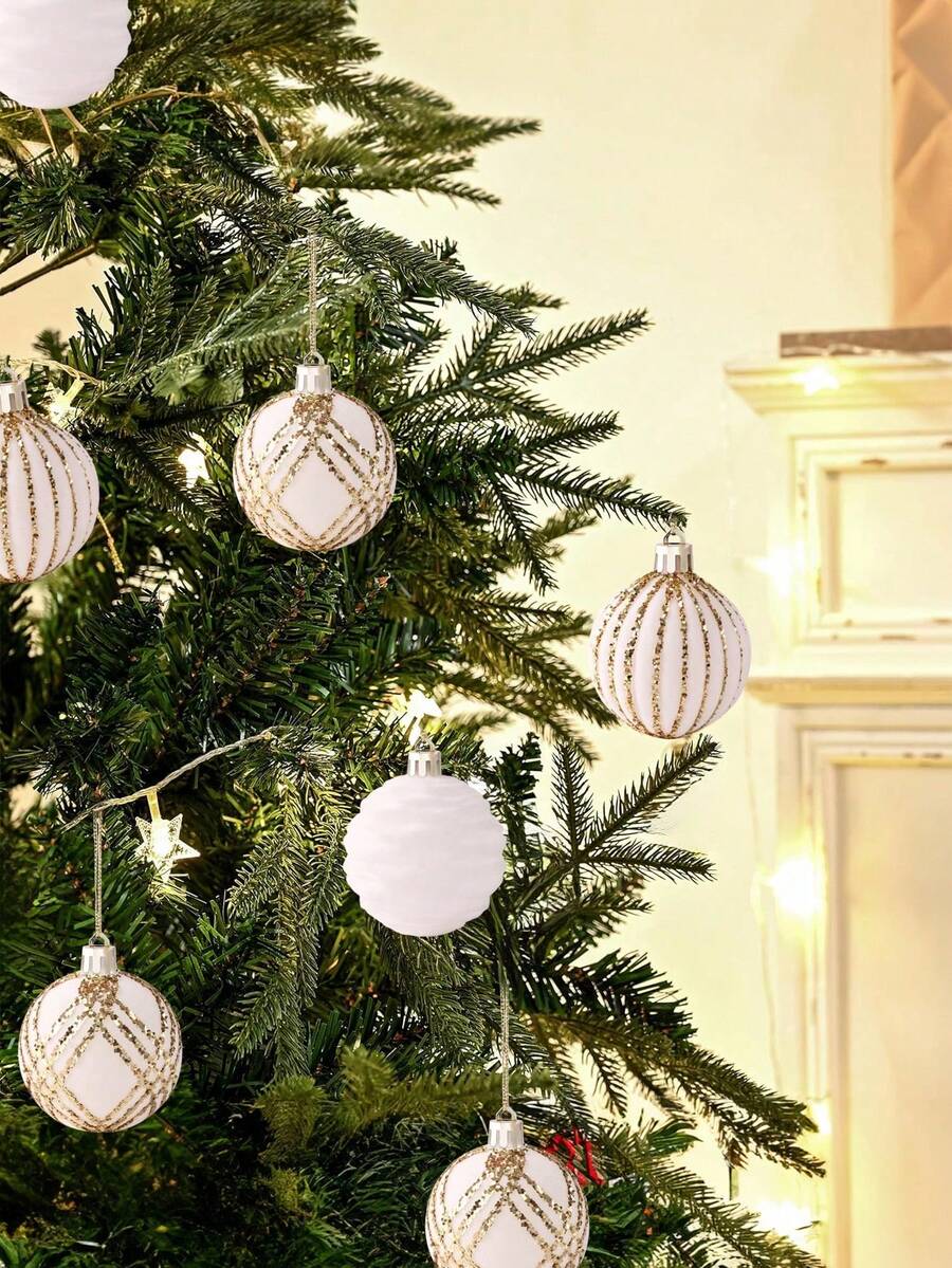 9pcs Green Velvet Christmas Tree Ball Ornaments, Flocked Painted Shatterproof Hanging Décor for Holiday Trees & Home Display