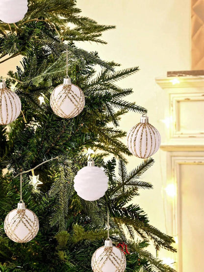 9pcs Green Velvet Christmas Tree Ball Ornaments, Flocked Painted Shatterproof Hanging Décor for Holiday Trees & Home Display