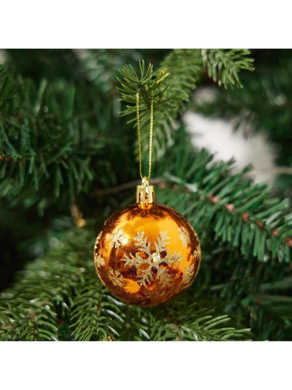 44pcs Sequined Christmas Tree Ball Ornaments, Glitter Decorative Holiday Tree Baubles, Perfect for Christmas Parties and Home Decoration