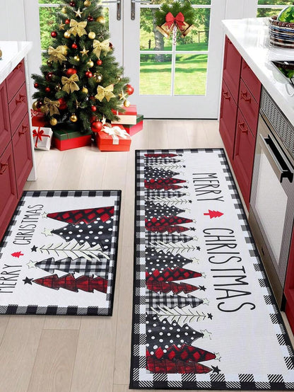 2pcs Merry Christmas Doormat Set, Gnome and Snowflake Design, Non-Slip Washable Floor Mats for Kitchen, Entryway, or Holiday Home Decoration 2026