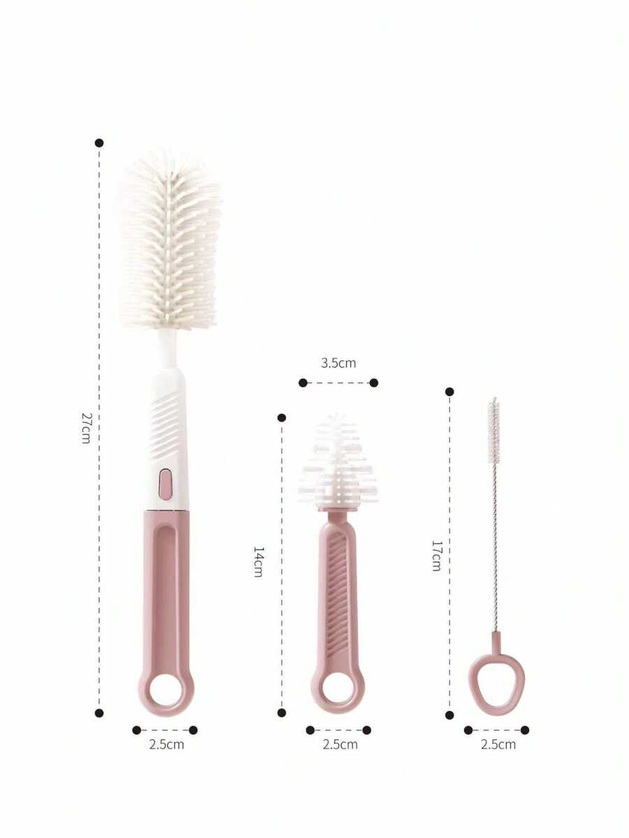 6-in-1 Baby Silicone Bottle Cleaning Set with Pacifier Brush, Straw Cleaner and Bottle Mouth Brush, Soft Bristle Tools for Newborn Feeding Essentials