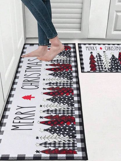 2pcs Merry Christmas Doormat Set, Gnome and Snowflake Design, Non-Slip Washable Floor Mats for Kitchen, Entryway, or Holiday Home Decoration 2026