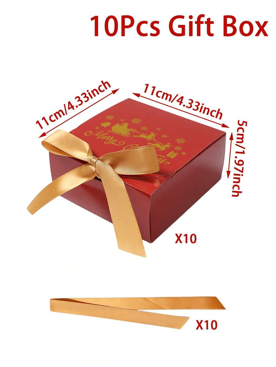 6pcs Christmas Gift Boxes with Ribbons, Santa Snowman & Reindeer Designs for Holiday Treats, Seasonal Packaging & Winter Home Decor